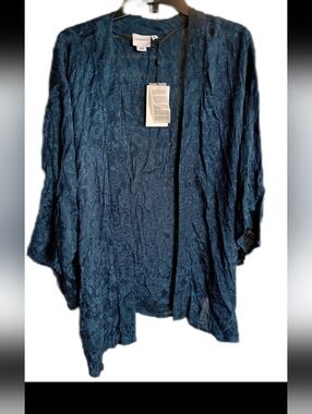 JUNAROSE US 0X Teal 3/4 Sleeve Kimono New ONE FLAW Read Description UK MEDIUM